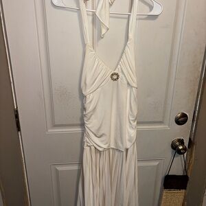 Speechless White Backless Halter Dress